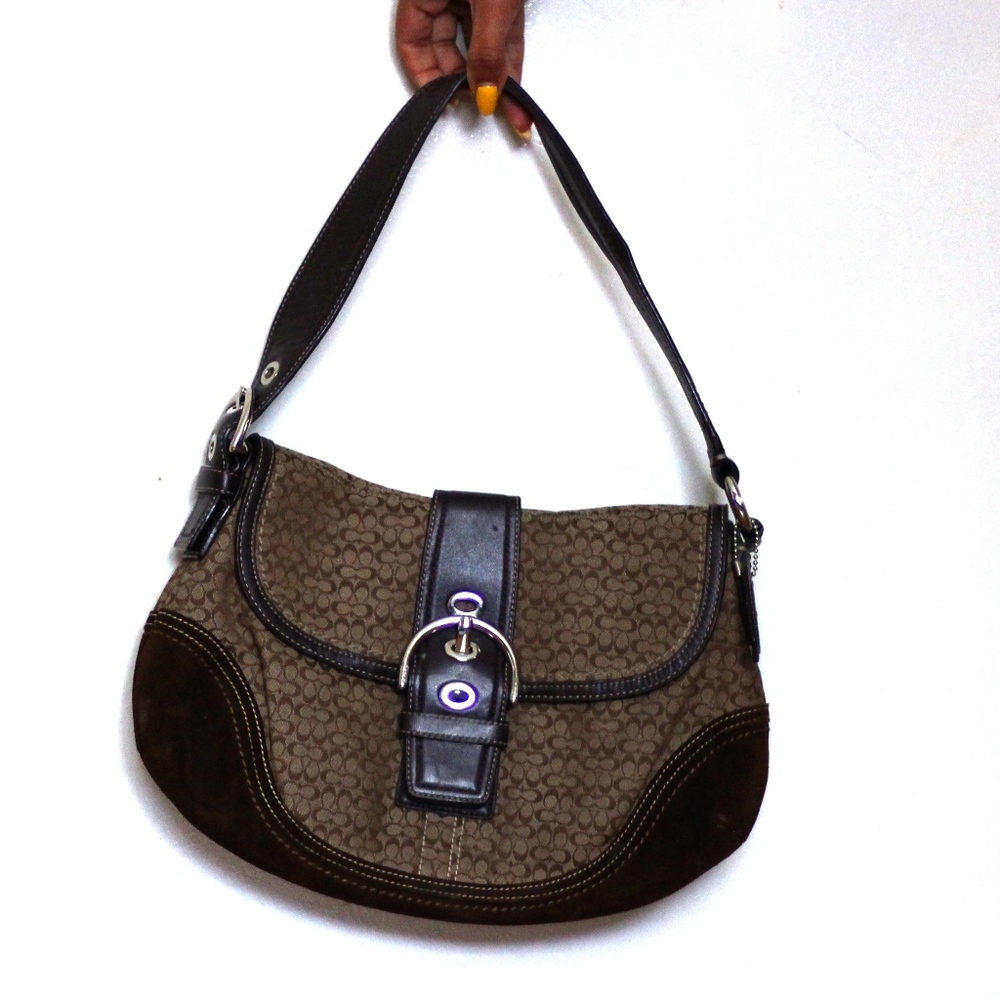 Coach F 10926 Signature C Jacquard Leather Hobo Ha